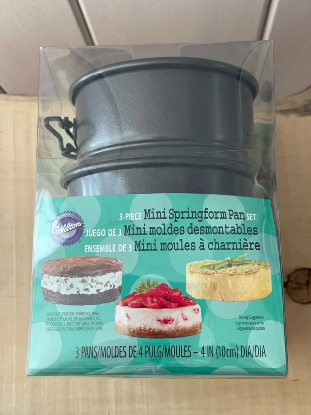 $15 SALE 3-Piece Mini Springform Pan Set Wilton Gray NIB Desserts Party Summer